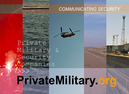 Welcome to PrivateMilitary.org image: Communicating security